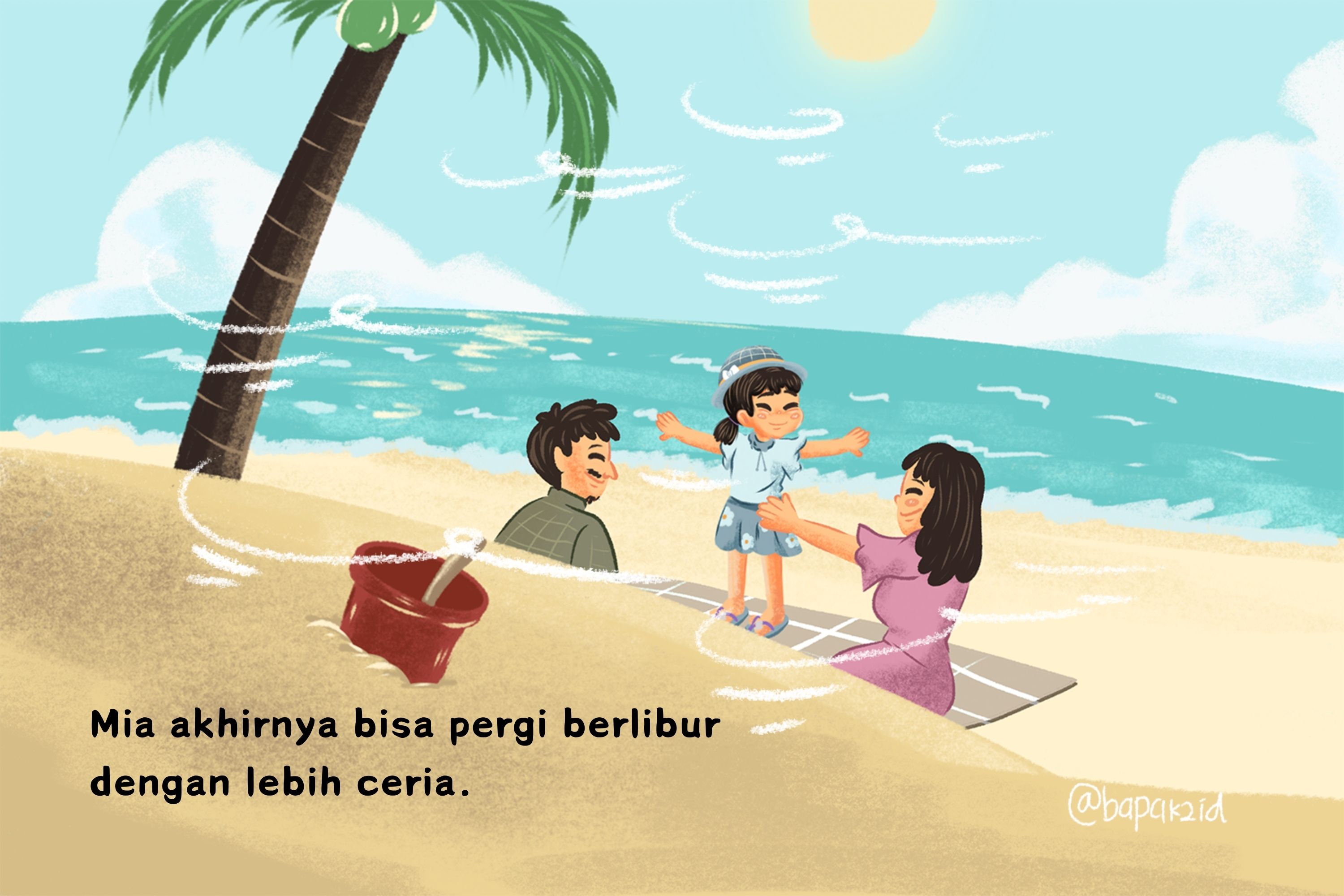 Mia Pergi Berlibur Bersama Keluarga