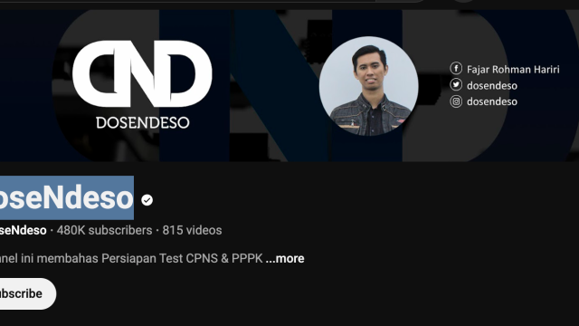 rekomendasi channel youtube buat seleksi CPNS-doseNdeso