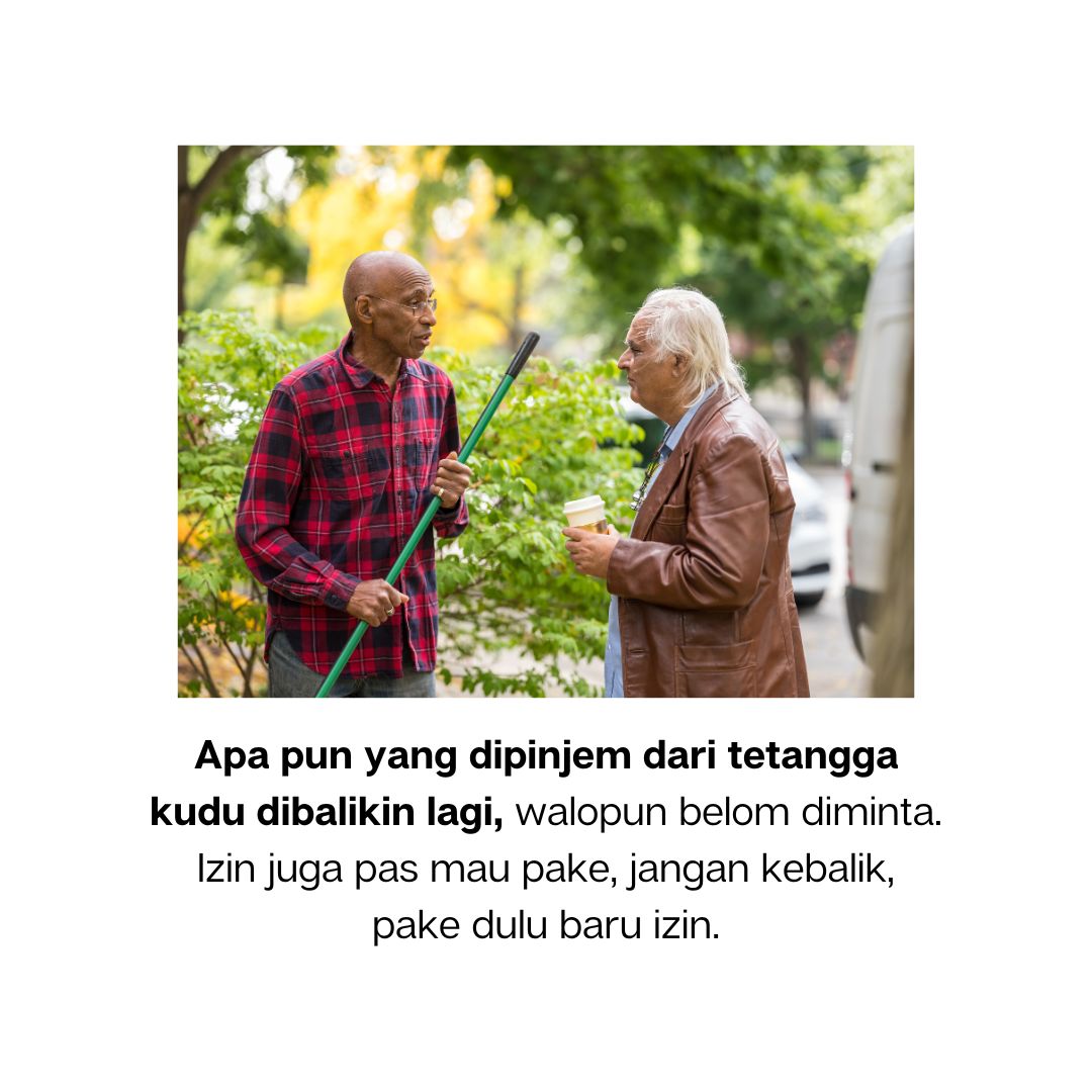 aturan tidak tertulis dalam bertetangga