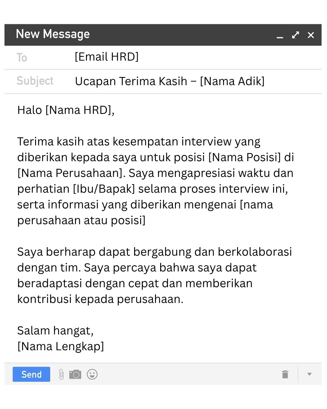 Cara jawab email kalau adik udah selesai interview
